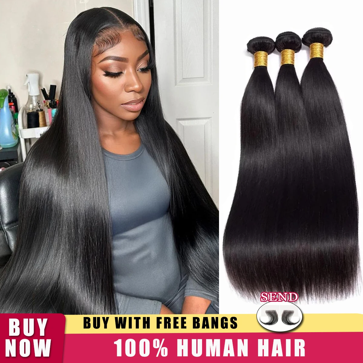 

16A Пучки человеческих волос 28, 30, 32 дюйма, прямые человеческие волосы, 100% необработанные бразильские волосы девственницы, 3 пучка предложений для женщин