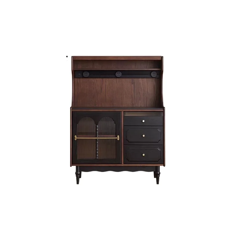 LH solid wood dining side cabinet household living room wall storage tea cabinet dining room multi-function