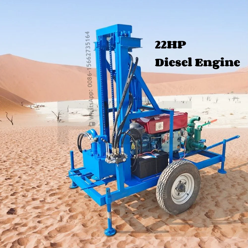 Easy Operation Portable 22HP Drilling Rigs Diesel Underground Borehole Electric Hydraulic Water Well Drill Rig Drilling Machine