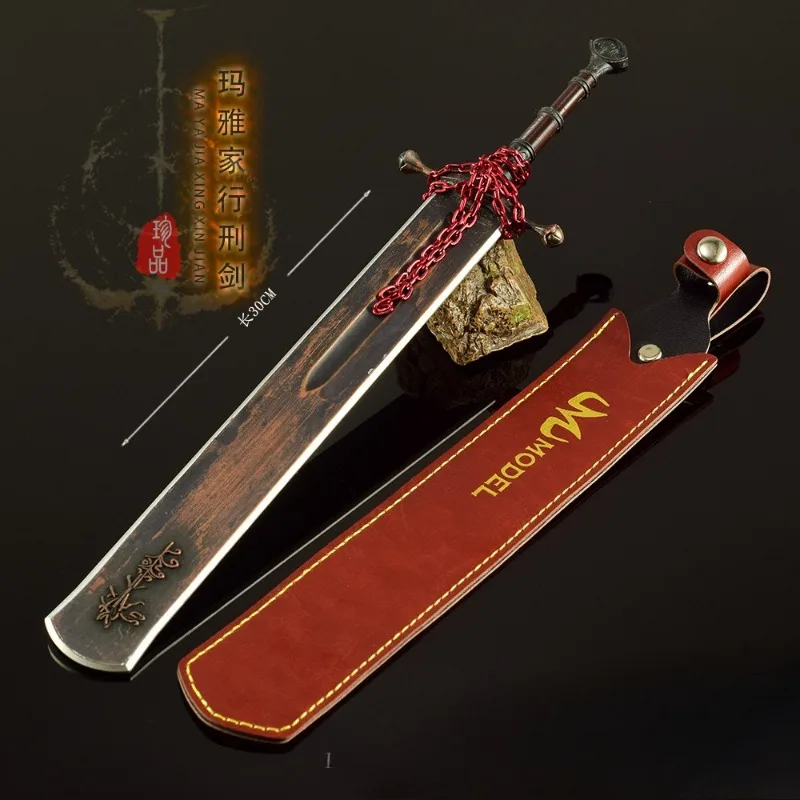 Anillo de espada del excepto Marais de 30cm, periférico de juego, accesorios artesanales de samurái de Metal, colección de adornos, regalo para niño