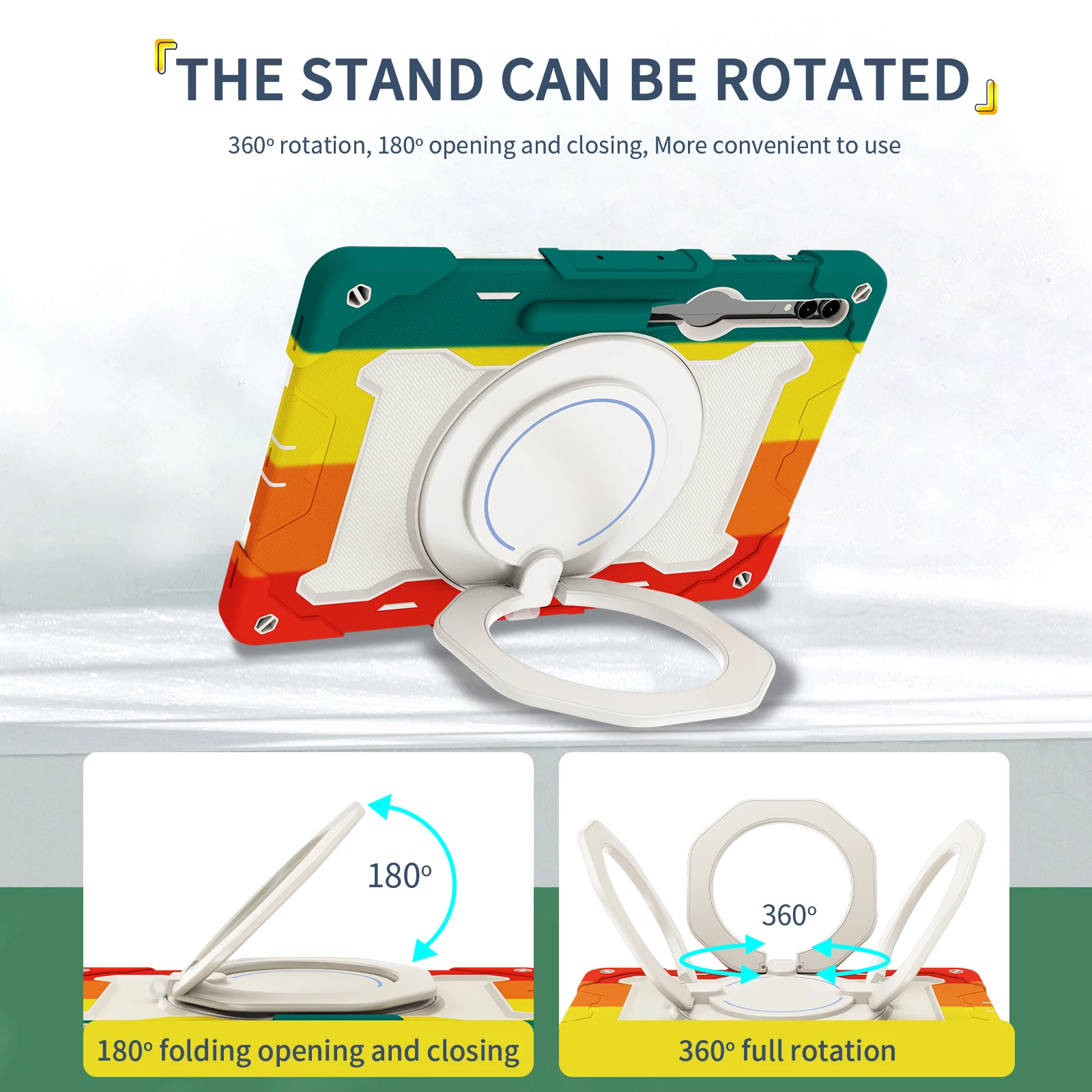 Rotating Handle Grip Case Universal For Samsung Tab S10 S19 S8 Ultra 14.6