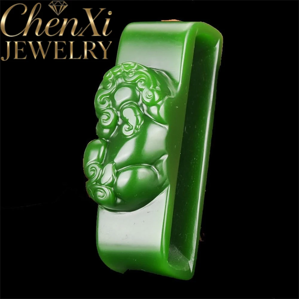 Hetian Jade kirin Belt Buckle Natural Carved Wealth Attracting Mascot Traditional Lucky Waist Accessories Gift Exquisite Mascots