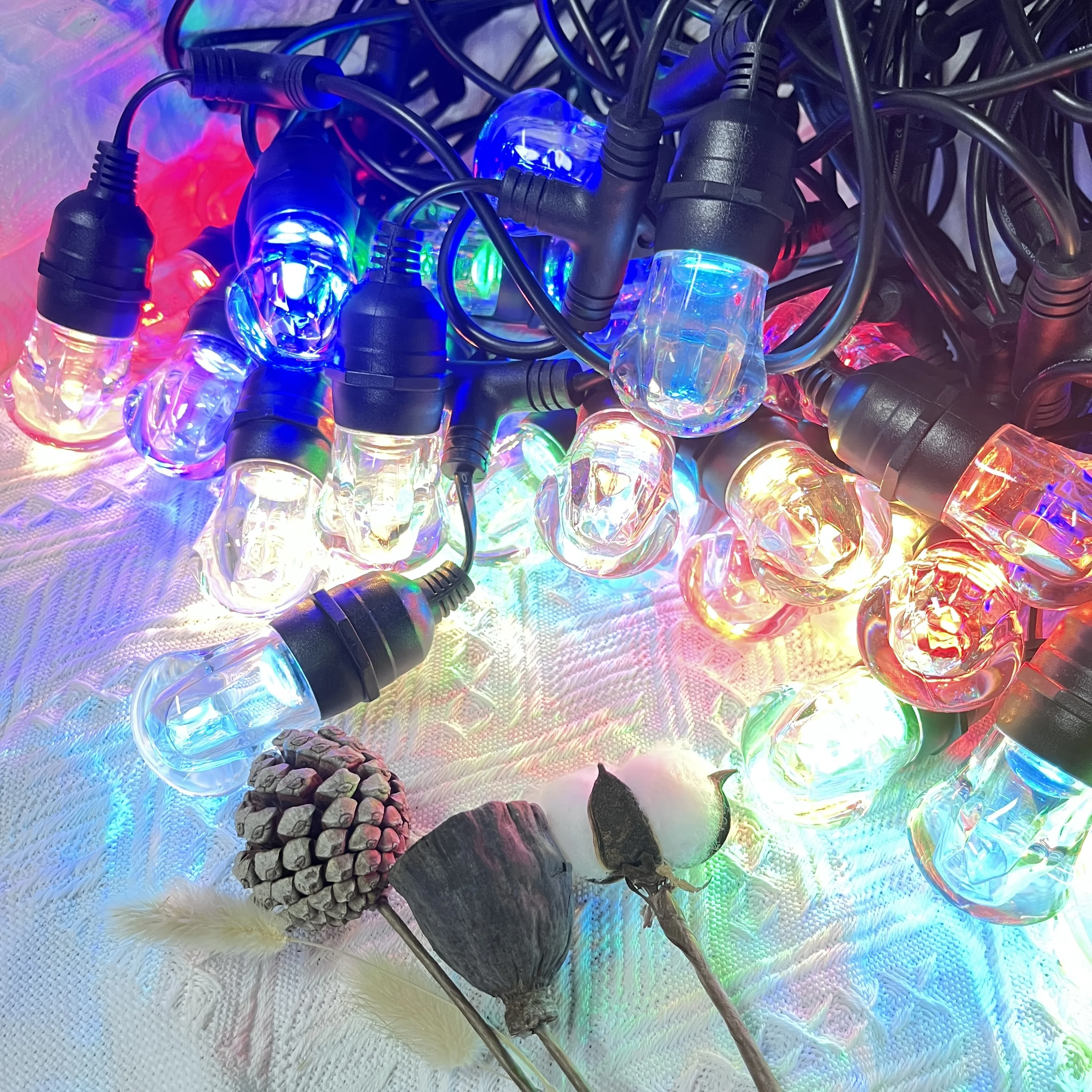 

Power Dream Ip65 Waterproof Solar Patio Holiday Garden Wedding Decor Outdoor Bulb 10M 48Ft Led Cafe Festoon String Light