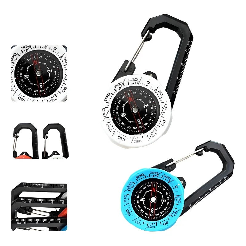 Wasserdichter Karabiner-Outdoor-Kompass aus ABS-Material für Outdoor-Sportarten und Offroad-Richtungsfindung beim Wandern und Camping