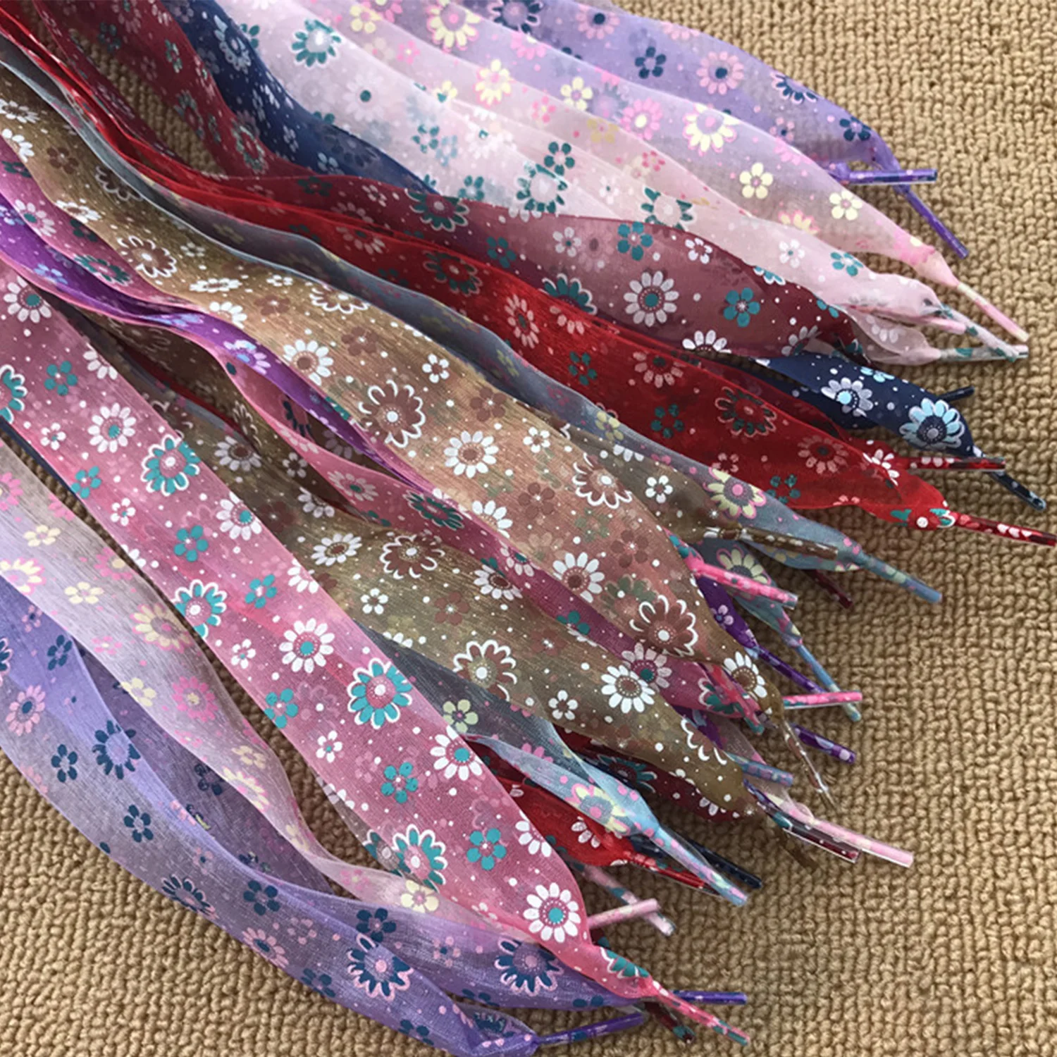 1Pair Snow Yarn Shoe Strings Women Printing Shoelaces Flat Ultra-thin Transparent  Sneakers Sport Shoes Laces Shoe Accessories image 4