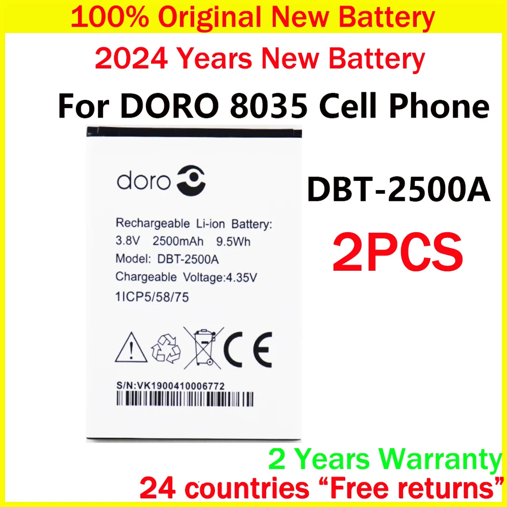 New Original Battery DBT-2500A 2500mAh Battery For DORO 8035 Batteries With Tracking Number