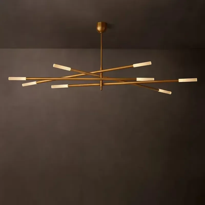 50 Inch Italian Designer Brass Chandelier Golden Living Room Dining Room Kitchen Island Simple Modern Light Fixture