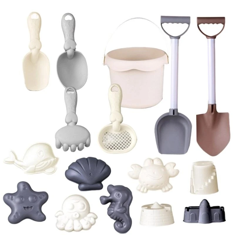 หาดทรายเด็กและน้ำเล่นชุดสีสดใสเพื่อดึงดูดความสนใจและสร้างแรงบันดาลใจให้เล่นสำหรับการผจญภัยชายหาด