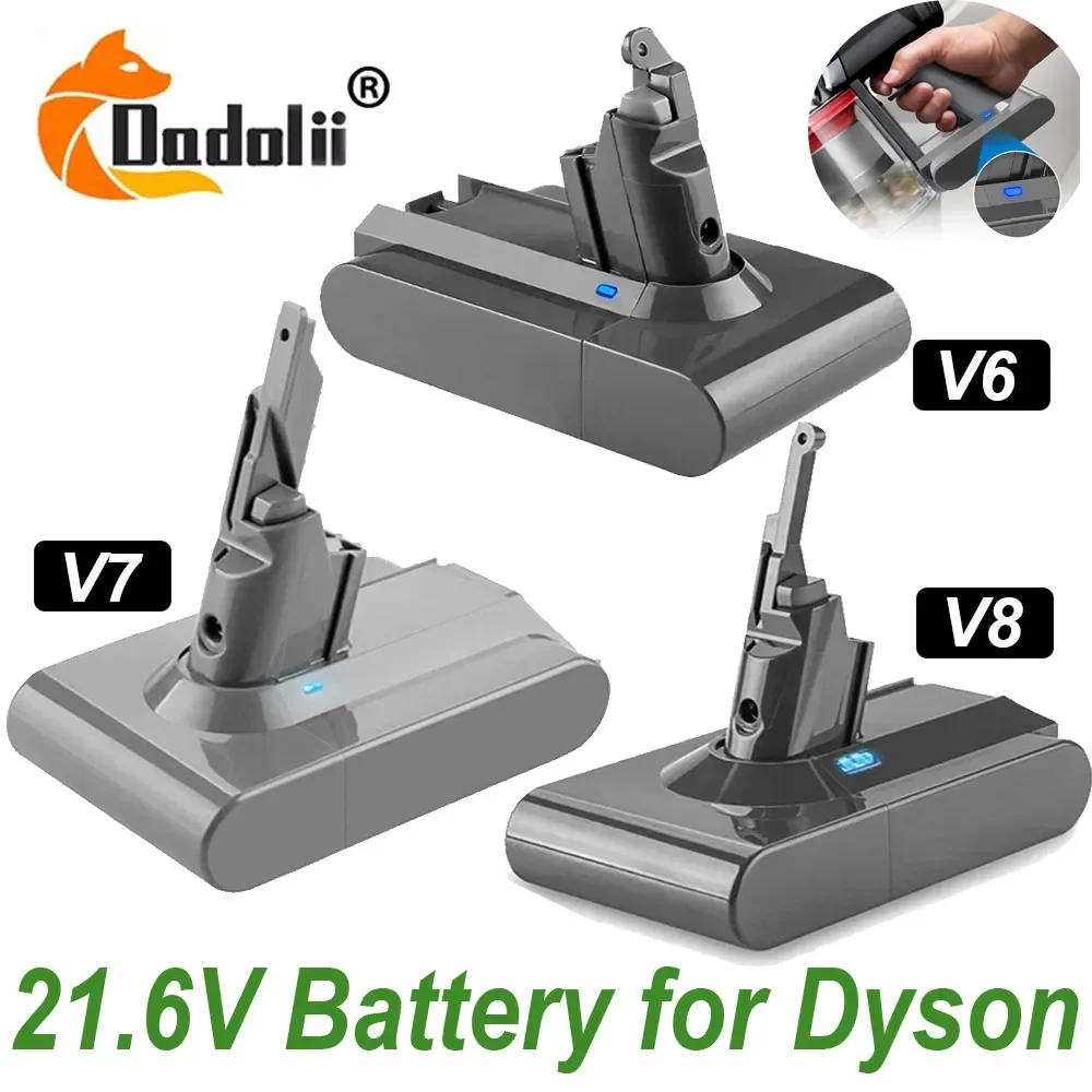 

100% оригинальная батарея 21,6 В для ручного пылесоса серии Dyson V6 V7 V8, запасные аккумуляторы + зарядное устройство