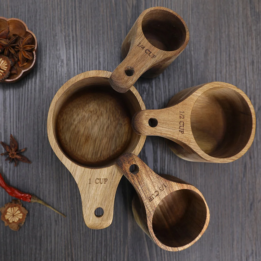 

3pcs Wood Measuring Spoon Set Comfortable Handle Portable Kitchen Tool Coffee Tea Scoop Bath Salt Wooden Accessories Health