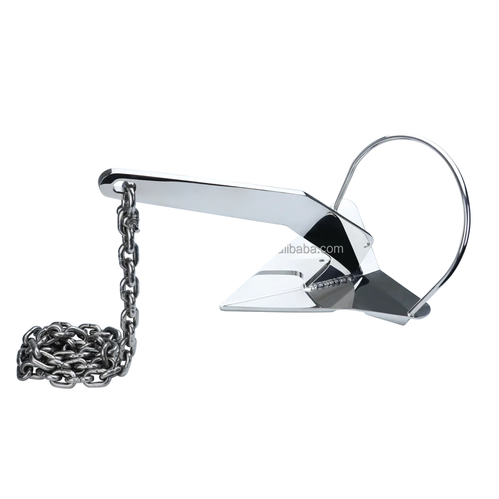 SSTL Lifesaving and Firefighting Stainless Steel 6kg Aircraft Anchor, Ship Use Dustpan Anchor, Steel Plate Anchor Marine Parts