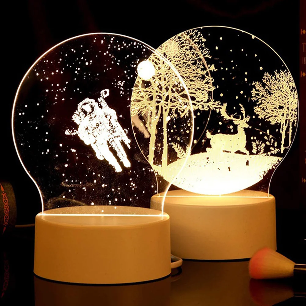 

5 Pcs Round Acrylic Light Plate 6 6x13 5x12 cm LED Lamp Sheet Night Light Decor DIY Home Accessory Small Lamp Holder Sheet