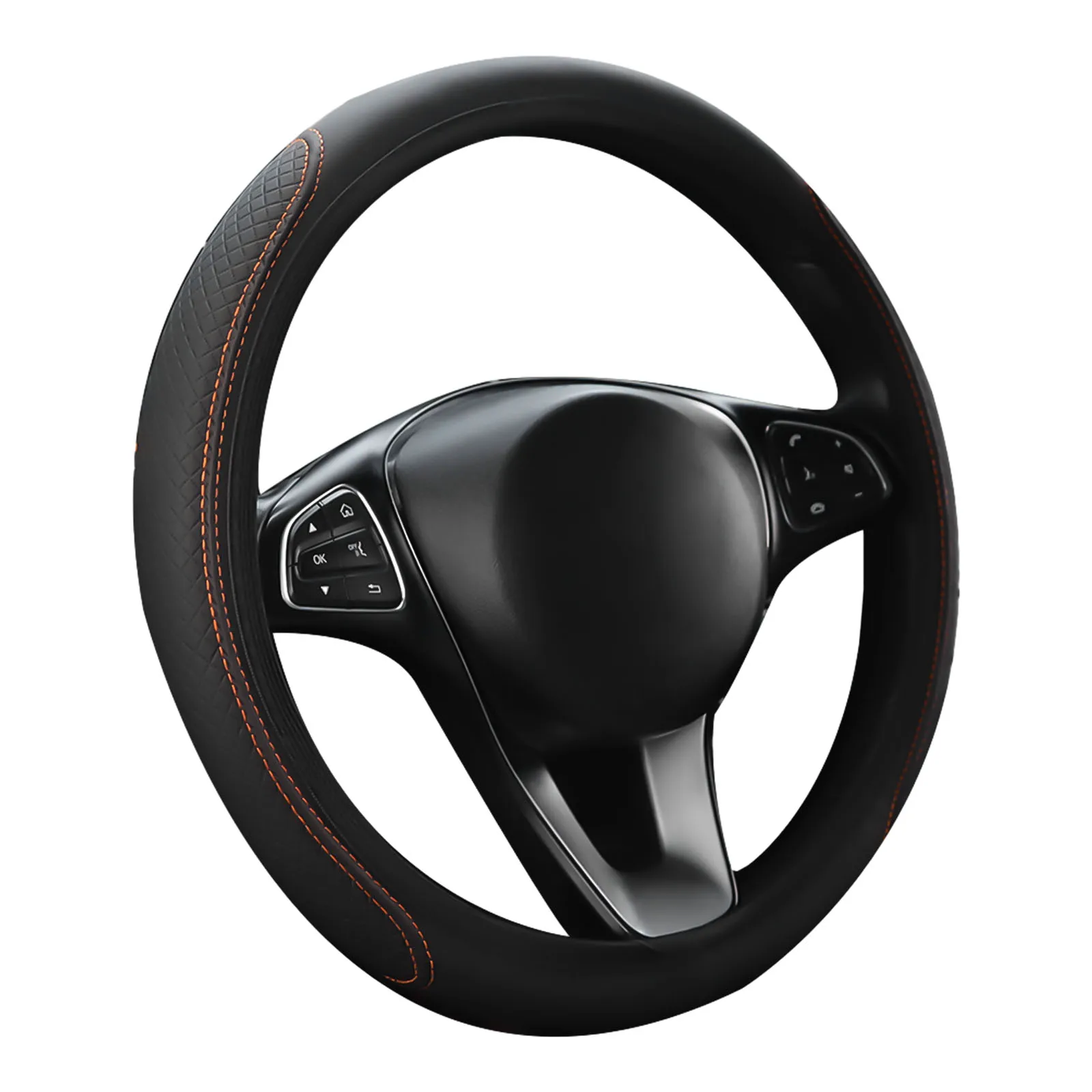 Car Steering Wheel Cover Breathable Leather Anti Slip Universal Car Covers Suite 4 Color DIY Texture Soft Auto Accessories