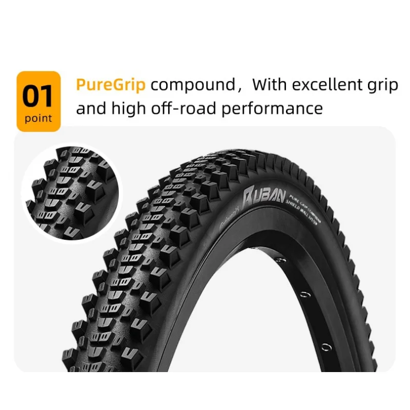 Continental Ruban Mountain Bike Tire 27.5/29 X 2.3/2.6 Pure Grip Compound Shield Wall System Non-Folding Tire Steel Wire Tyre