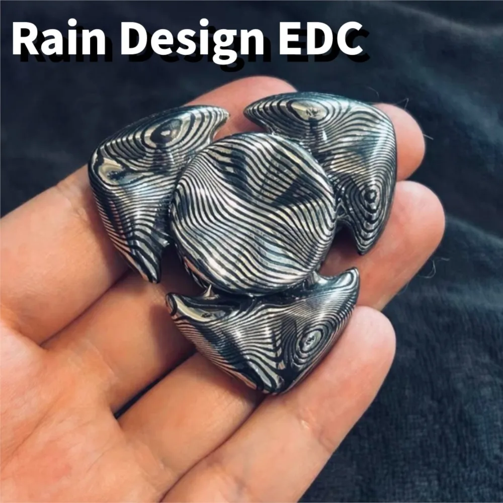 Diseño de lluvia EDC calamar XL Fidget Spinner Timascus Zircuti Damasco Gyro tres hojas Fidget Spinner juguete para aliviar el estrés