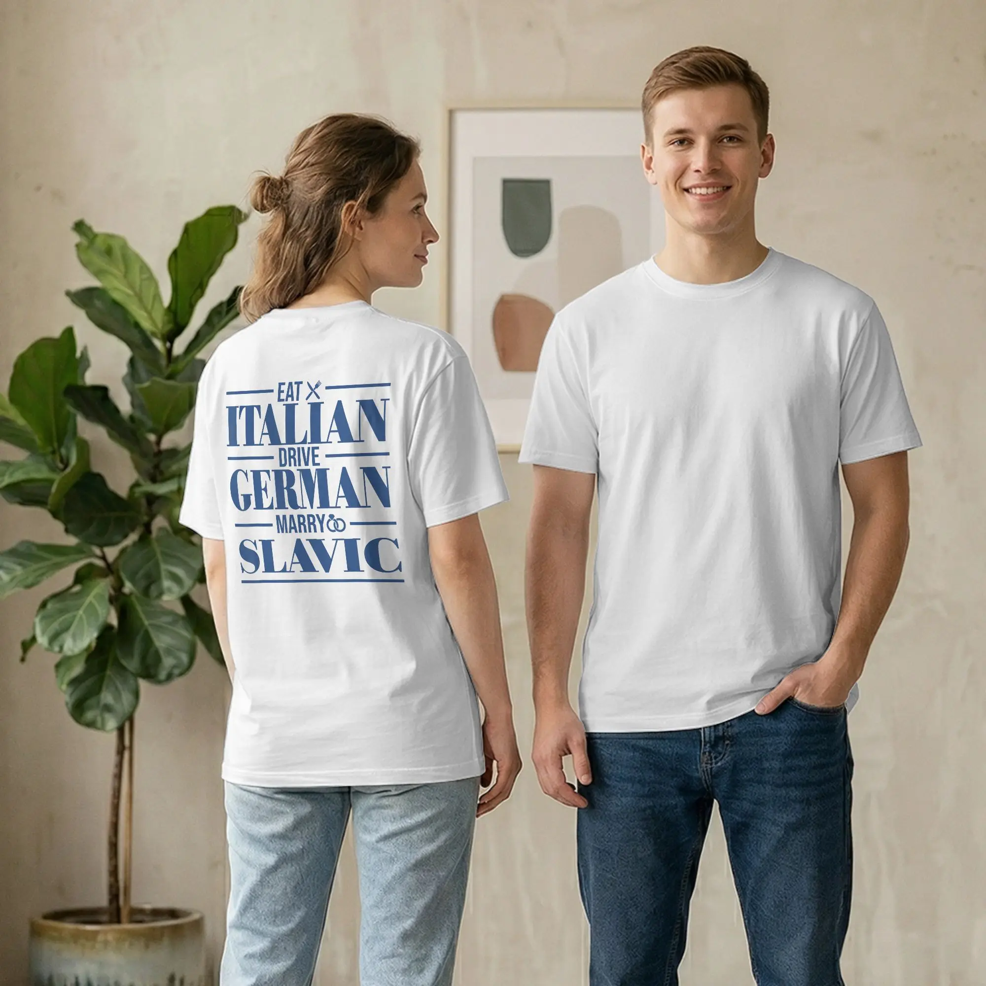 Backprint Cool Eat Italian Drive German Marry Slavic T-Shirts for Men Cotton T Shirts Funny Short Sleeve Tees Gift Idea Clothing