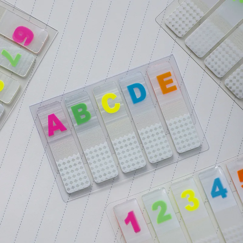 100 Sheets Transparent Number Sticky Notes Self-Adhesive Reading Annotation for Books Notepad Bookmarks Memo Pad Index Tabs