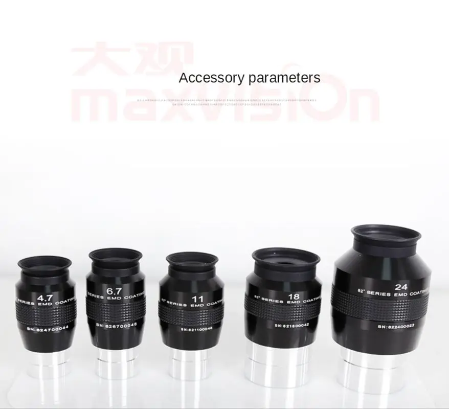 Maxvision 82 degree 4.7mm 6.7mm 8.8mm 11mm 14mm 1.25 inch parfocal eyepiece Astronomical telescope accessories