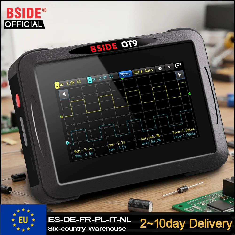 BSIDE NEUES 50MHz Digitales Oszilloskop-Multimeter 4-IN-1 Dual-Kanal 50MHz Bandbreite AC DC Spannung Strom OHM Multifunktionsmessgerät