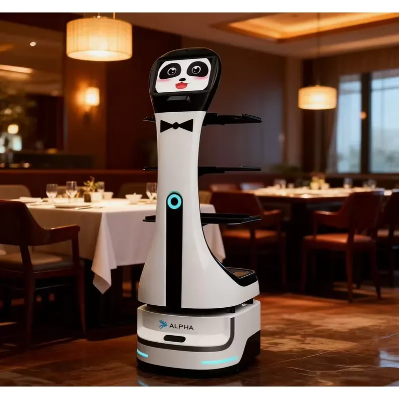 for Panda Smart Restaurant Waiter Robot 20kg Loading Automatic Charging Rear Table Food Service Machine