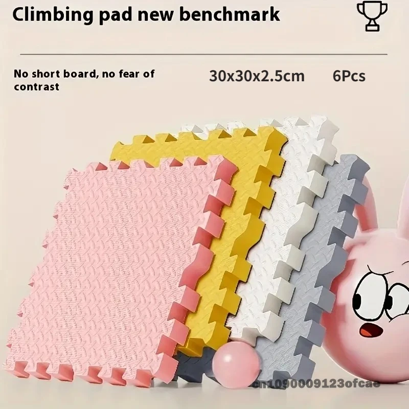 30x30x2.5cm 6 Piece Children's Puzzle Mat EVA Interlocking Foam Mat Baby Play Rug Soft Non Slip Anti Fall Fitness Mat Home Decor