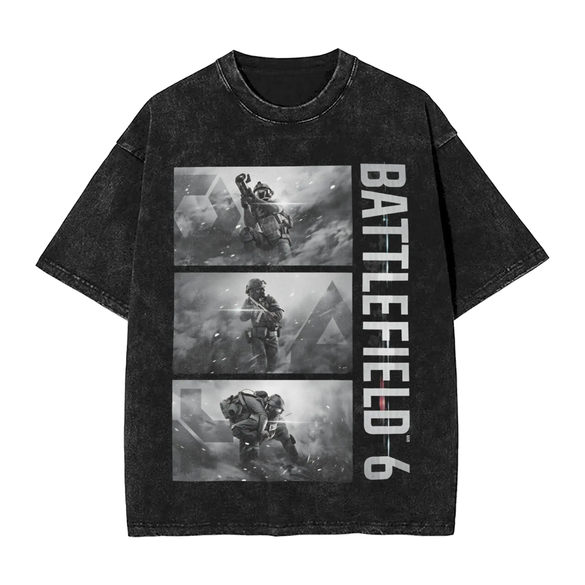 

Battlefield 6 Apparel Washed T Shirts for Men Women Streetwear Hip Hop T-Shirts Summer Tees Cotton