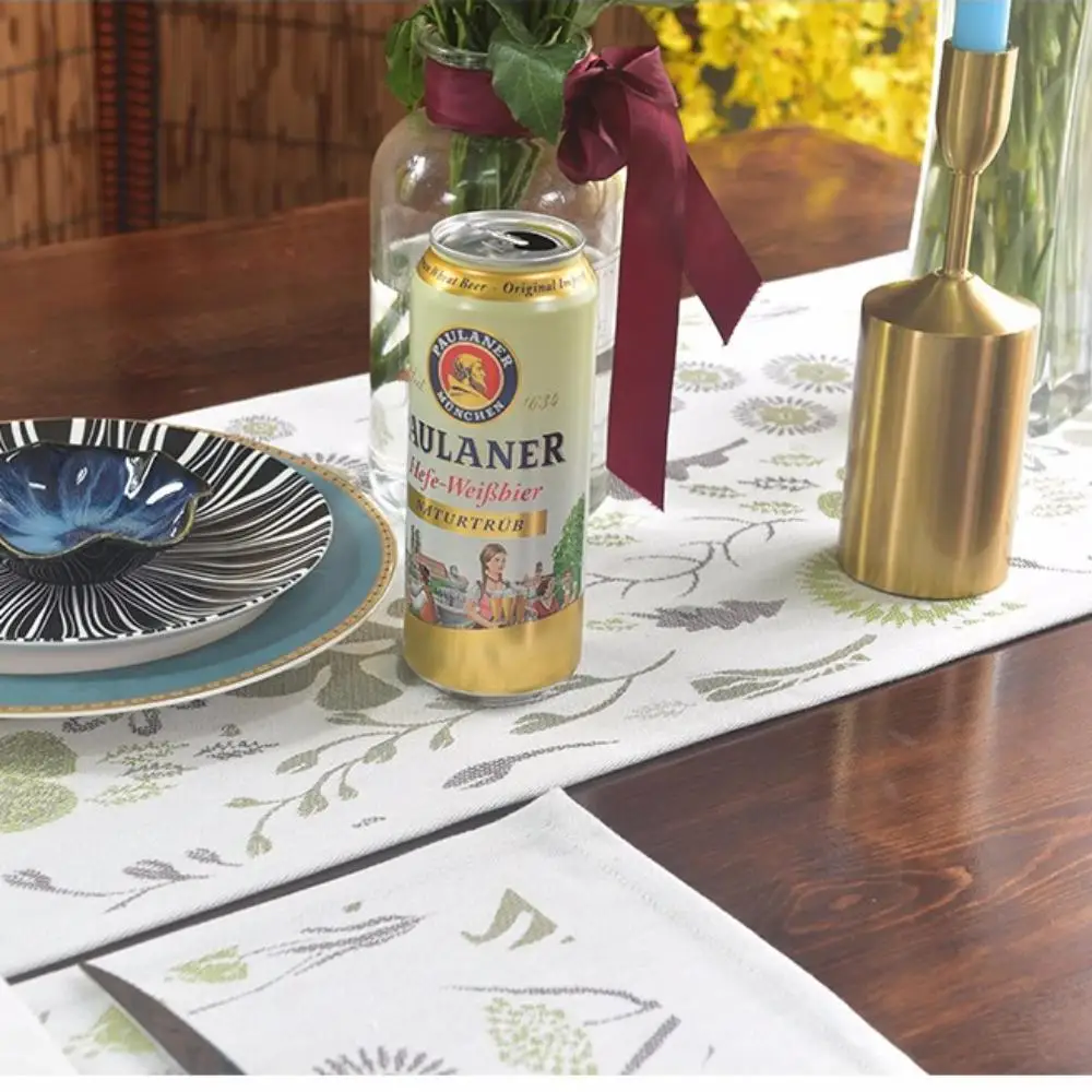 American light luxury pure cotton long table decoration cloth European style high-end coffee table TV cabinet cover cloth Xilin