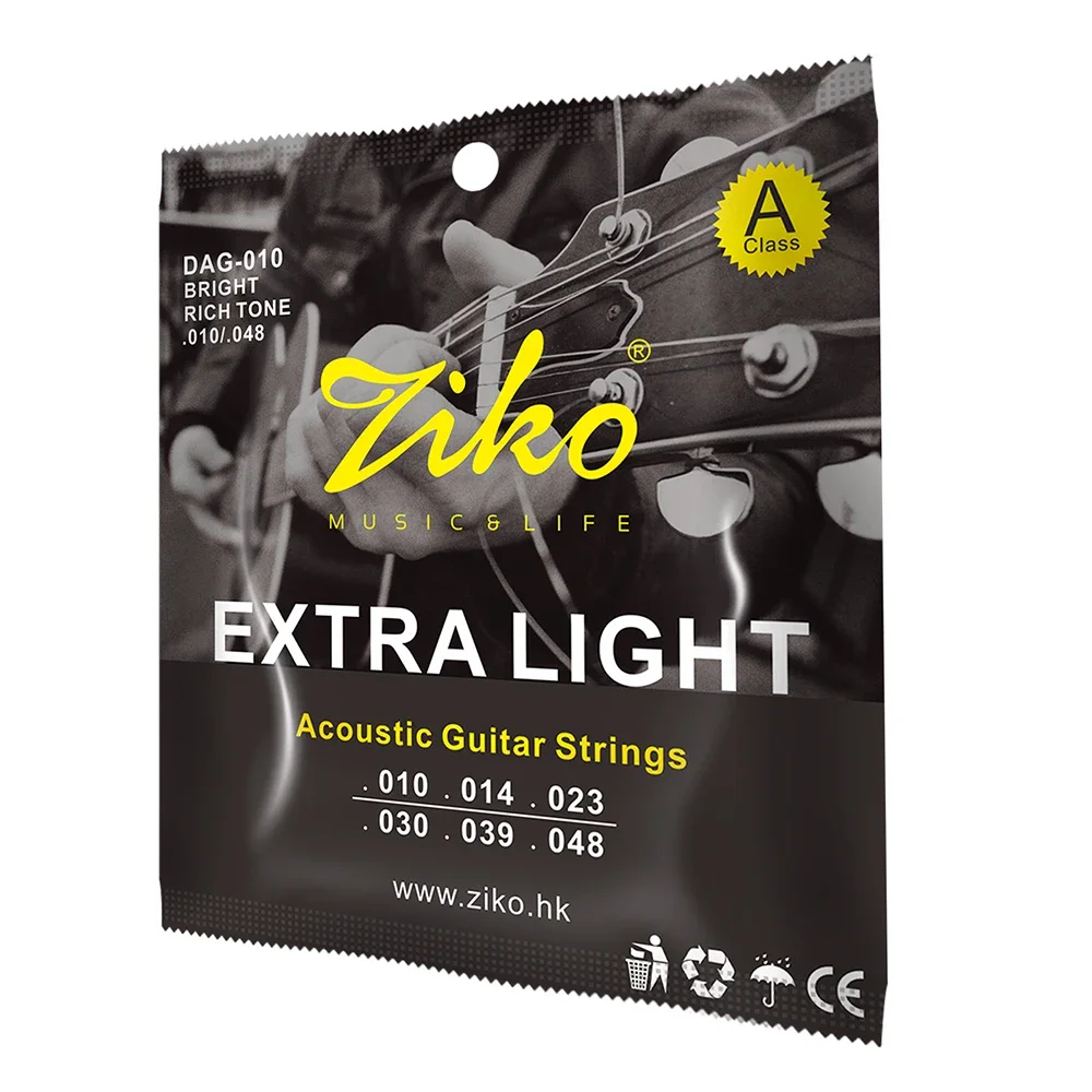 ZIKO DAG-010 Acoustic Guitar Strings 6Pcs/Set Steel Core Copper Wound Guitarra Strings Acoustic Guitar Parts & Accessories