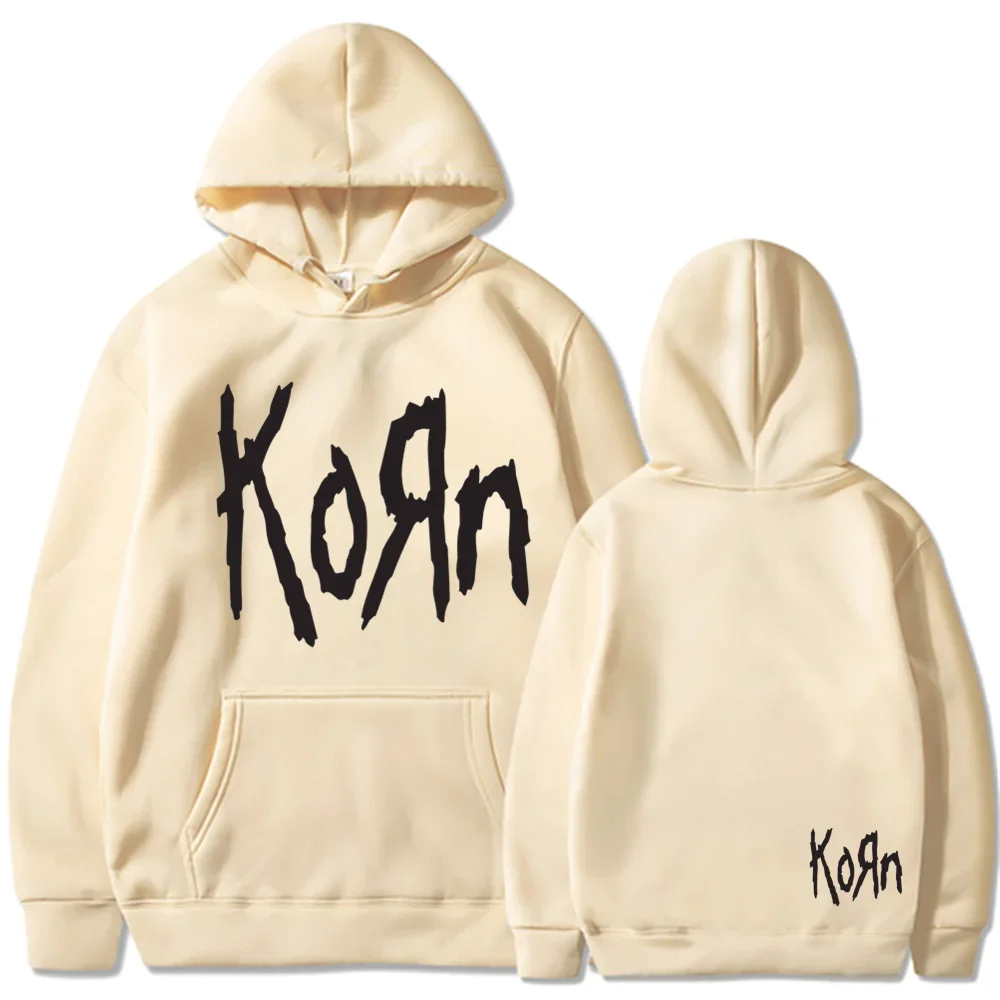 Korn Rock Band Letter Hoodie Men Women Hip Hop Harajuku Hoodies Leisure High Street Sweatshirt Autumn Winter Unisex Sweatshirts