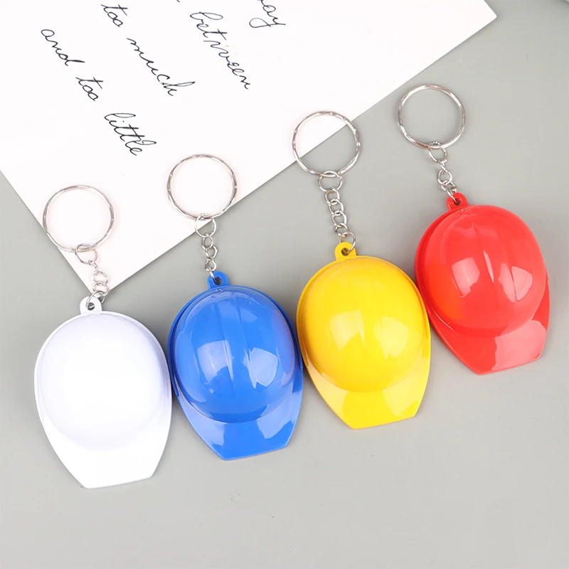 1PC Creative Safety Helmet Bottle Keychain Portable Opener Artifact Small Pendant Practical Decoration Car Pendant Accessories