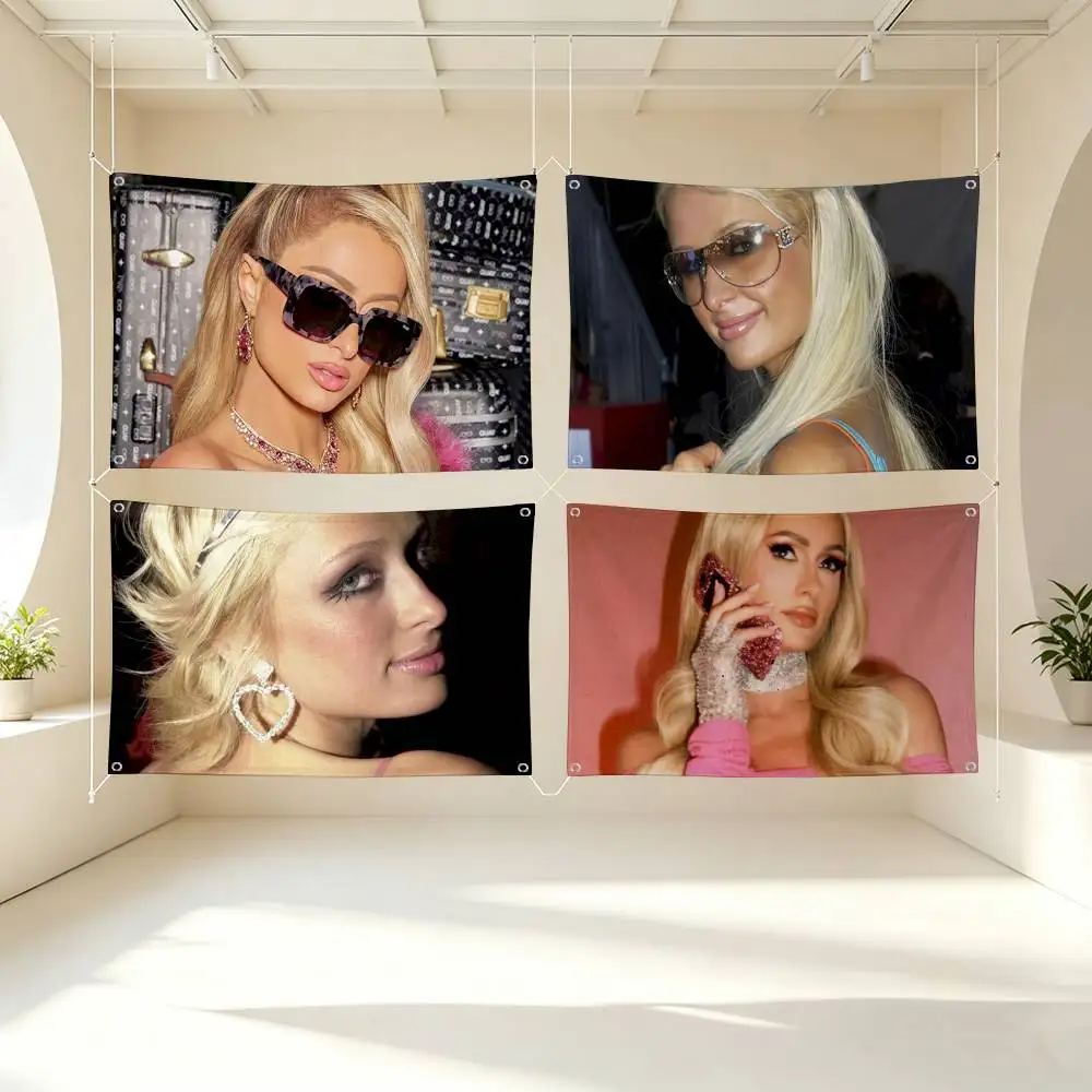 Paris Hilton  Flags Wall Hanging Tapestry Outdoor Garage Room Decorative flag Background Blanket