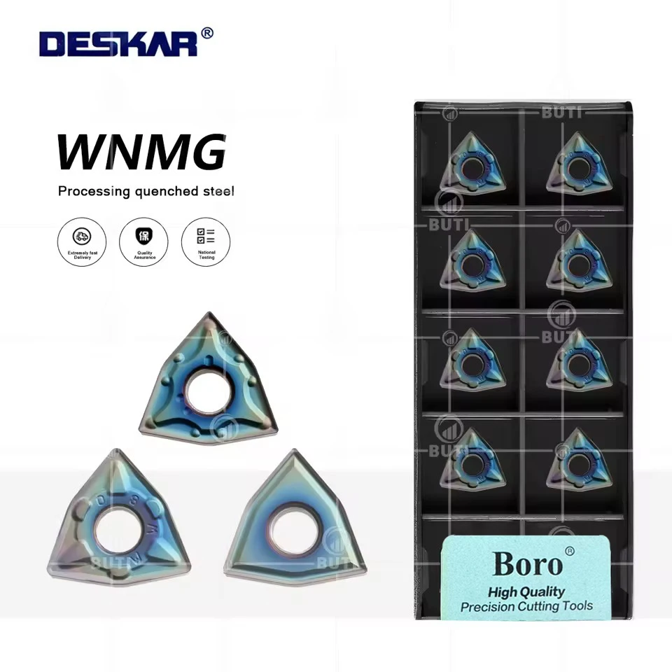 

DESKAR 100% Original WNMG080404 WNMG080408 MA MS MM TF618 Inserts CNC Lathe Cutter Triangle Stainle Steel Cutting Tools Blades