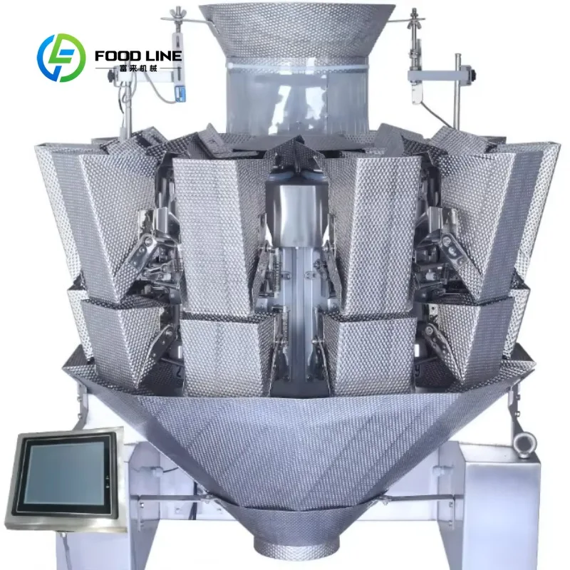 Custom Automatic Digital 14 Head Multihead Weight Multi‑Head Scales for Meat Biscuit Candy Dry Fruits Nuts Weighing Machine