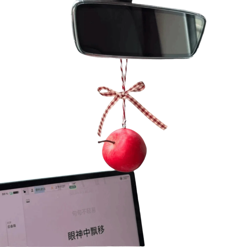 Apple Simulated Car Ornament Fruit Shaped Foam Rearview Mirror Pendant Auto Interior Hanging Bag Pendant Decor Christmas Gift