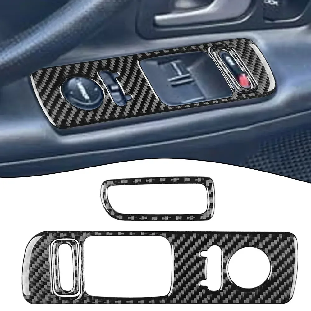 Carbon Fiber Sticker  Window Control Cover for Honda S2000 2004 2009  Easy Installation  Long lasting Durability