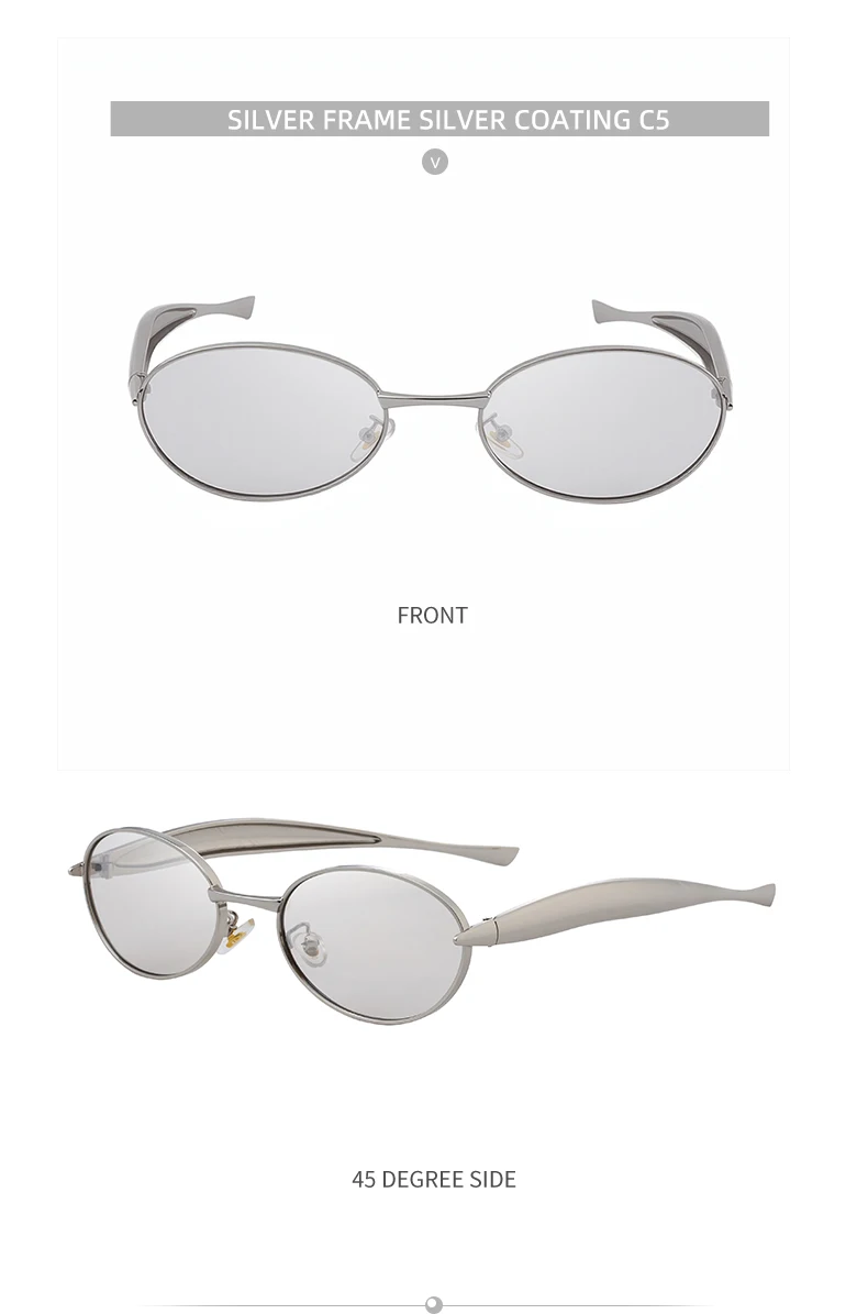 Sexy kleine ovale Punk-Sonnenbrille für Damen, 2026, luxuriös, Vintage, Steampunk, Metallrahmen, Sonnenbrille für Damen, trendige Reise-Sonnenbrille – Detail 17