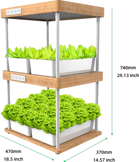 

Smart Garden Indoor Hydroponic Growing Systems Full Spectrum 2 Layer 32 Pods