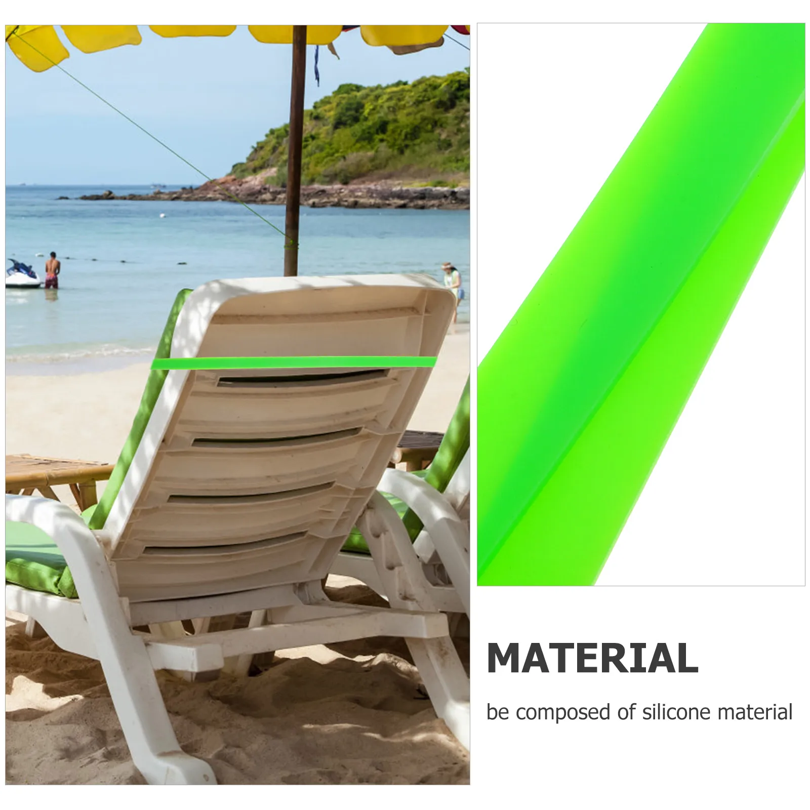 

6pcs Silicone Towel 30x1CM Grass Green Purple ange Black Red Sky Blue Beach Chair Clips Cruises Elastic Straps