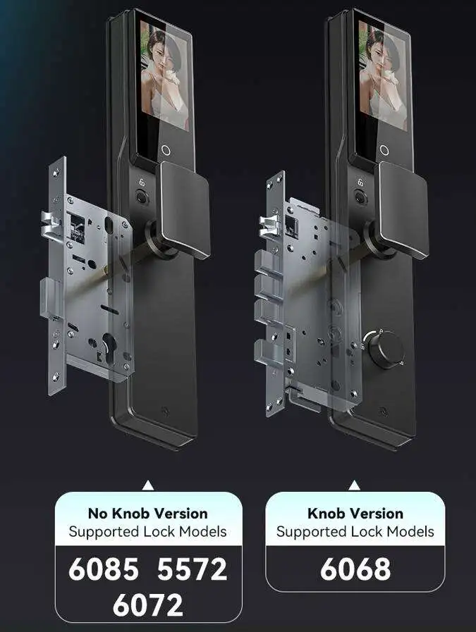 Glomarket Tuya Real Time Video Intercom Digital Cerradura Inteligente With Camera 3D Face Recognition Fingerprint Smart Lock