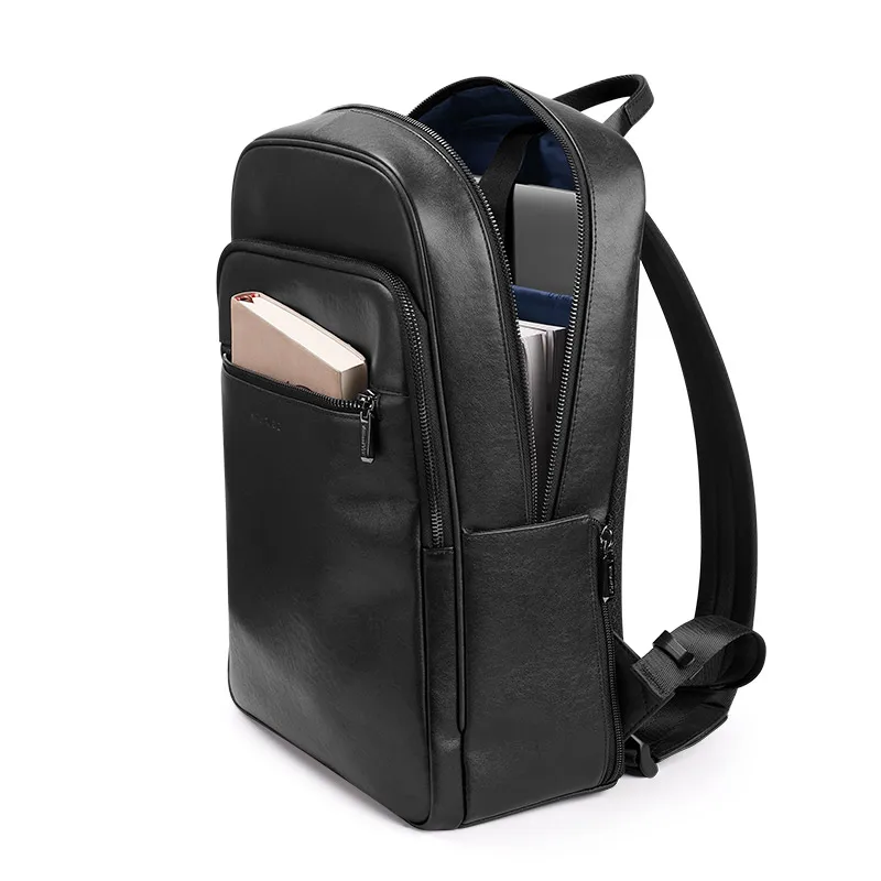 Genuine leather leisure backpack, fashionable laptop bag, multifunctional commuting travel bag