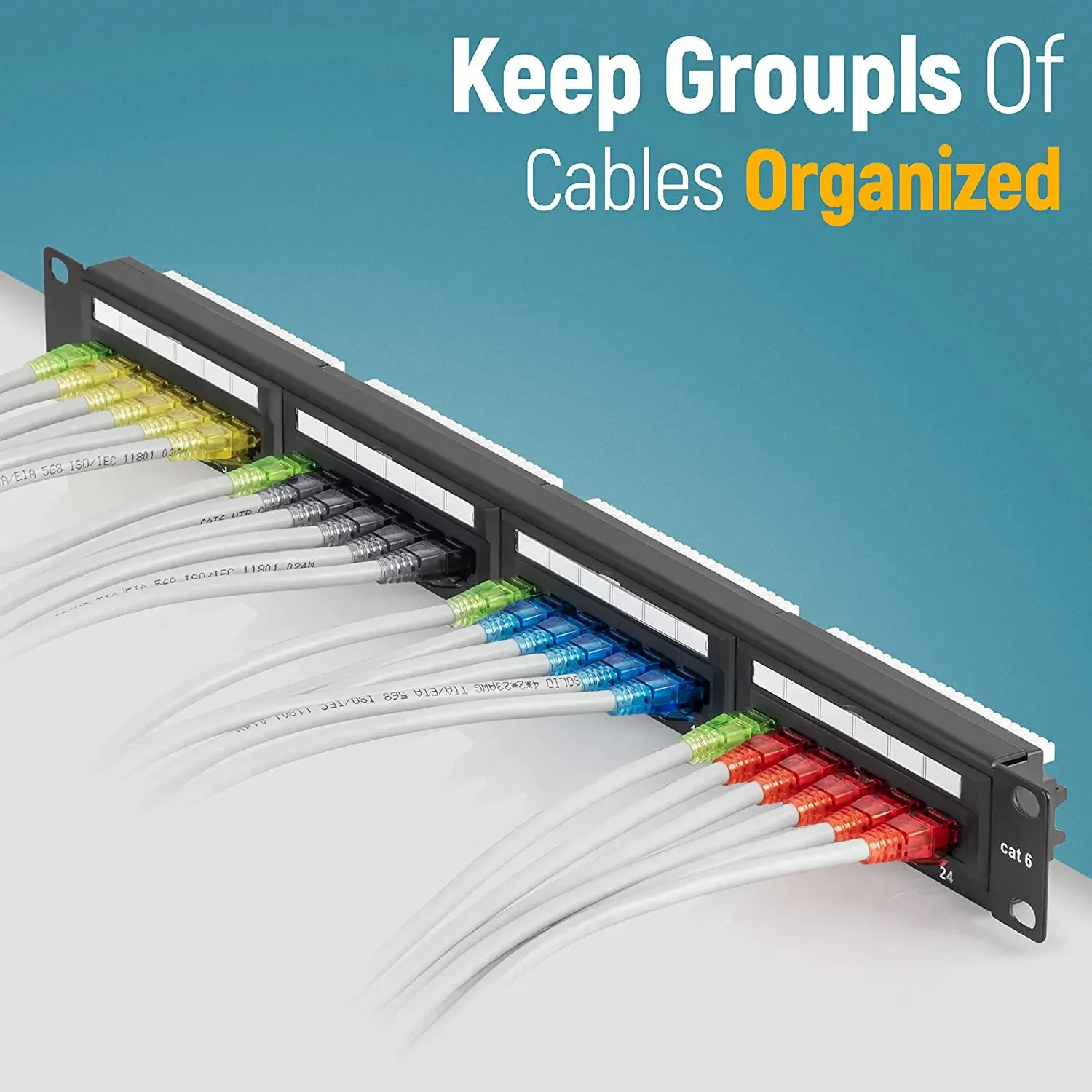 50 قطعة RJ45 Cat6 تمر عبر الموصلات، ألوان متنوعة EZ لتجعيد المكونات المعيارية لكابل شبكة UTP الصلبة أو الذين تقطعت بهم السبل