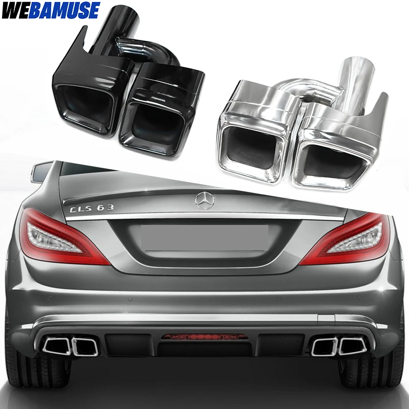 

Exhaust Tips For Mercedes-Benz W212 E-Class W204 C-Class CLS-Class Upgrade E63 CLS63 Quad Square Stainless Steel Muffler Pipes