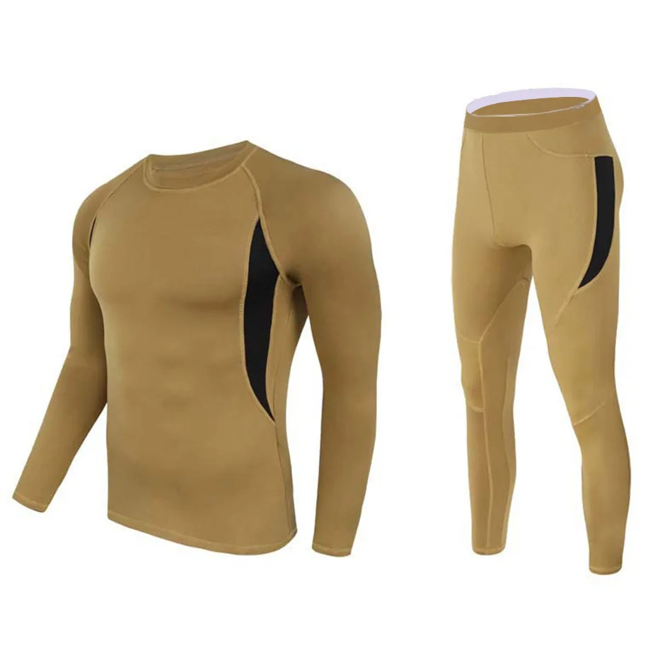 2pcs/Set Tactical Uniform Winter Thermal Underwear Sets Outdoor Quick Drying Tactical Long Compression Fitness Clothing 2024 New