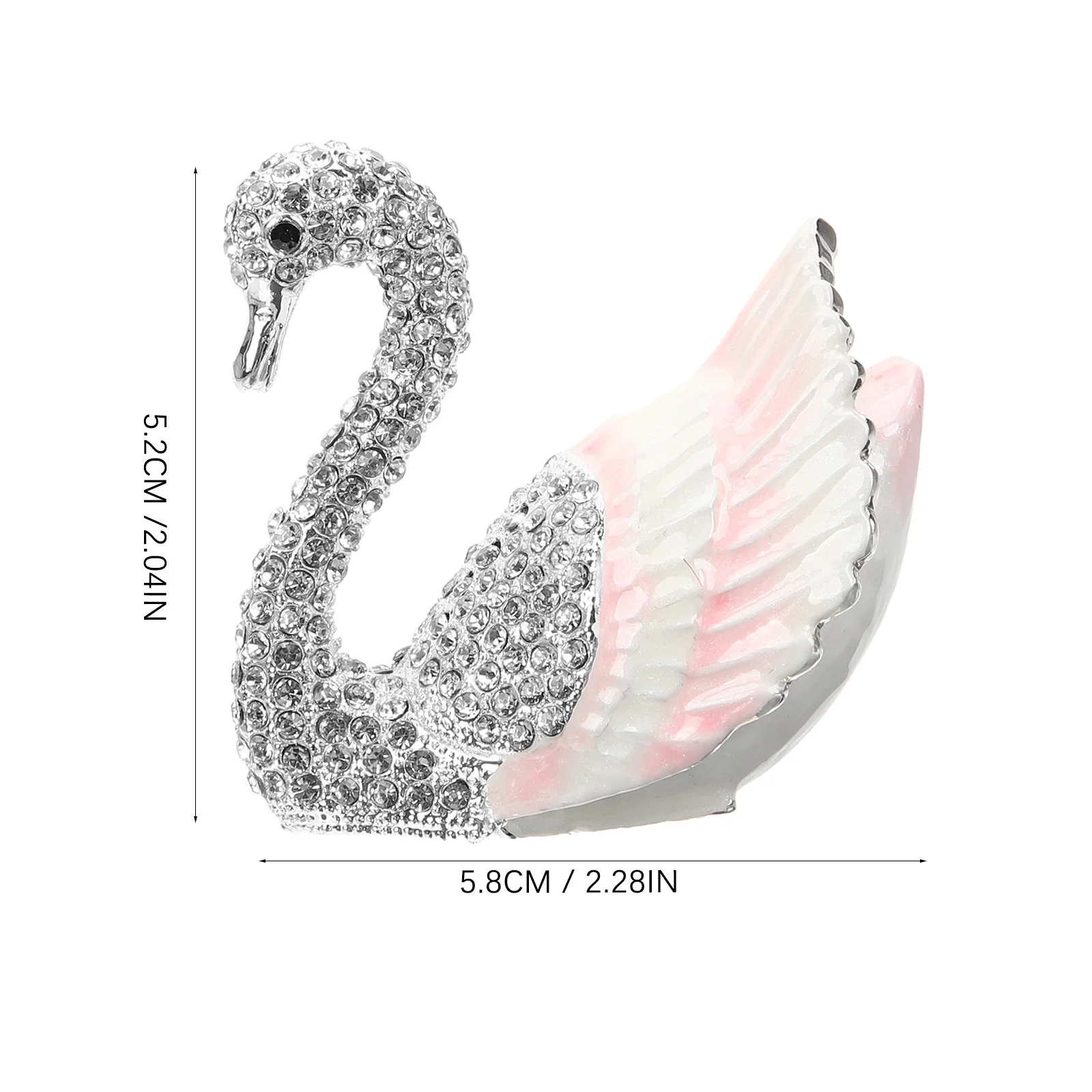 Unique Swan Jewelry Box Alloy Swan Statue Design Multi-Functional Ring Necklace Organizer Rhinestone Inlaid Jewelry Holder
