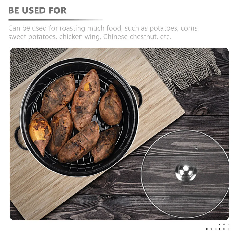 

Sweet Potato Baking Pan Cast Iron Roasting Pot For Home Camping Kitchen Use Multi-Function Roaster Iron Potato Pot