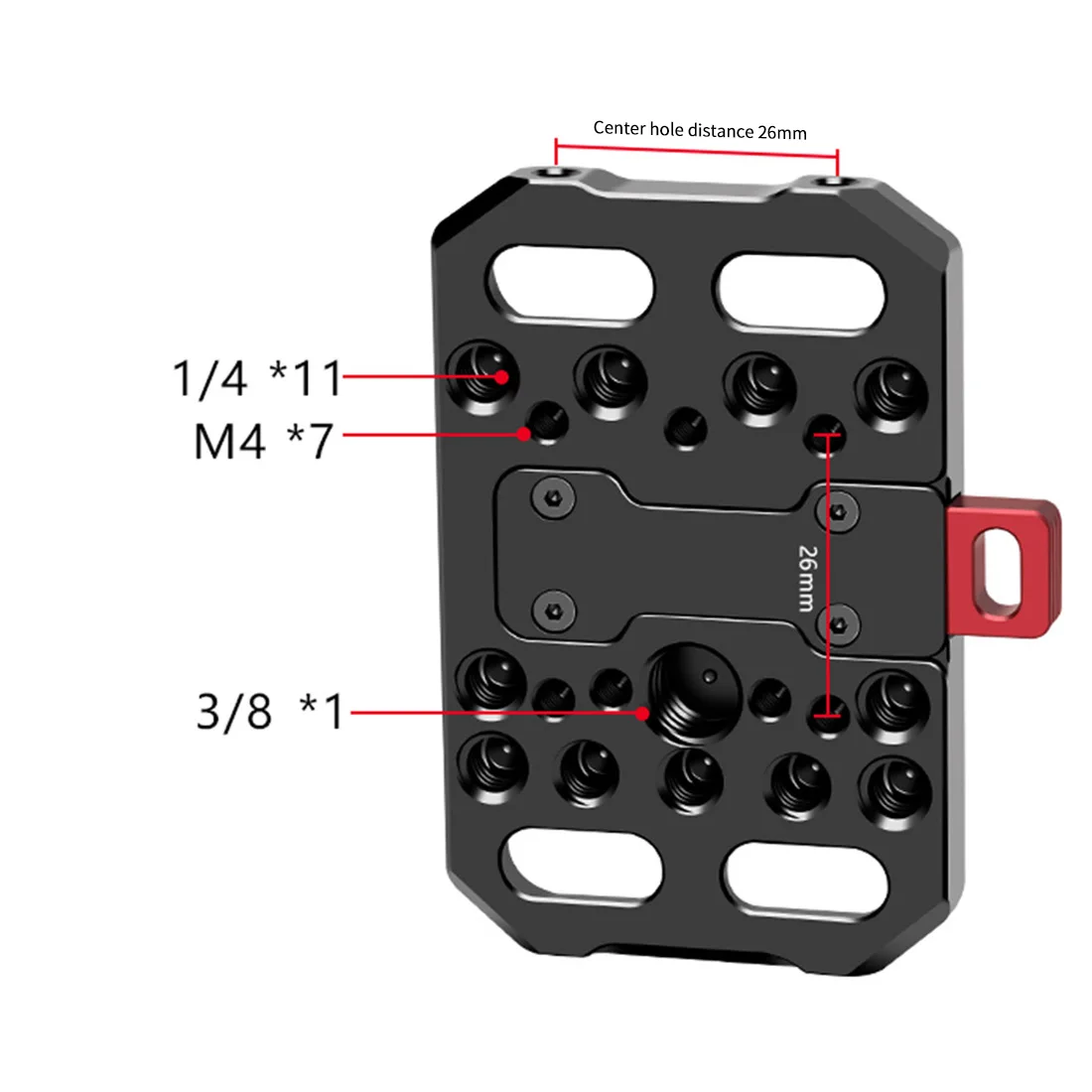 Aluminium-Schnellwechsel-V-Lock-Akku-Montageplatte mit 15-mm-Stangenklemme für Fotografie-DSLR-Kameras, Rig-Schiene und Follow-Focus-System – Detail 1