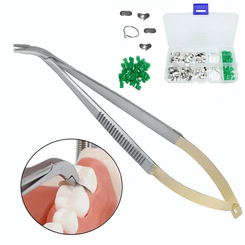 Dental Matrix Bands Style Sectional Contoured Matrices Ring Wedges Clamp Plier Delta Wedges Dentistry Formed Sheet Tool