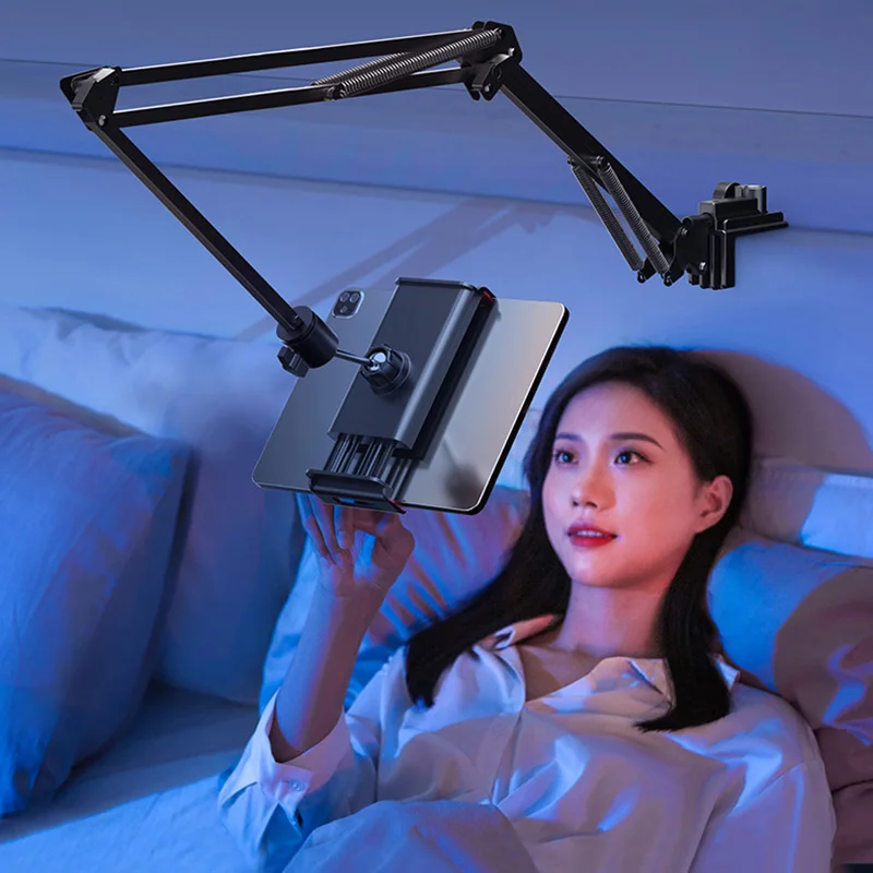 Tablet And Mobile Phone Holder for Bed with 108cm Metal Arm 360° Rotating Mount Stand For iPad Stand 4.5~11 Inch Phone Bracket