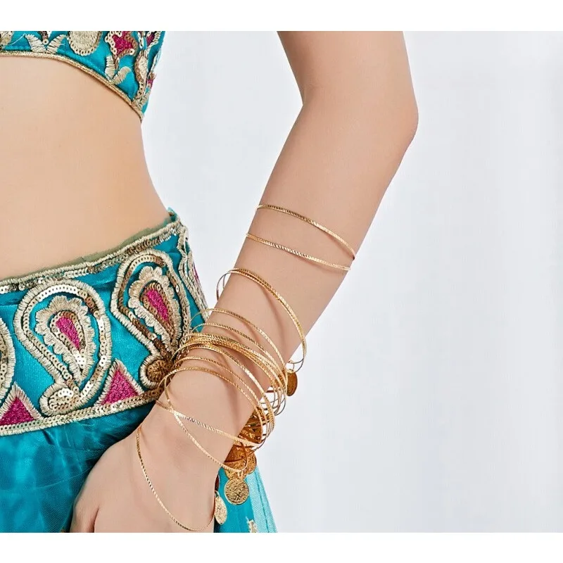 

Подвесной браслет-монета по индивидуальному заказу (20 шт./упак.) Аксессуары для индийского танца живота Браслет Металлические украшения ручной работы