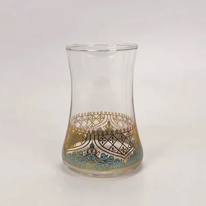 فنجان شاي فنجان قهوة مقاوم للحرارة على الطراز التركي عالي الجودة من الذهب الأزرق مع مجموعة أدوات الشرب بملعقة الصحن أفضل 12 فوبا من مبيعات أكواب الشاي التركية - رقم 7